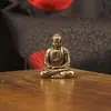 Latão Puro Grande Buda Shakyamuni Estátua Ornamento Bolso Cobre Buda Shakyamuni Decoração de Mesa Cobre Buda Ornamento Artesanato