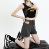 Shorts Jeans Pretos para Mulheres Petite Verão Cintura Alta Emagrecedor Plus Size Linha A Hot Girl Hot Pants Verão 2025 Novo Estilo
