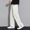 Calças Casuais Masculinas Verão 2025 Novo Estilo Fino Marca da Moda Calças Flare Calças Esportivas de Secagem Rápida Calças Retas Largas