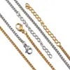 Cadena de Caja de Acero Inoxidable Color Dorado-Preservación Pulsera Cadena de Extensión para Collar Cadena de Cola Accesorios para Joyería DIY Hechos a Mano Venta al por Mayor
