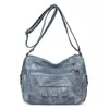 Bolsa Transversal Feminina Nova Transfronteiriça, Bolsa Feminina da Moda para Meia-Idade, Bolsa de Ombro Versátil de Couro Macio com Grande Capacidade e Múltiplos Compartimentos