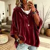 2026 Transfronterizo Europeo y Americano Amazon Nuevo Otoño/Invierno Sudadera con Capucha Casual de Terciopelo para Mujer Color Sólido