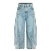 Jeans Retrô Americano com Listras Laterais de Três Listras Unissex Tendência Street Solto Reto Pernas Largas Comprimento Até o Chão