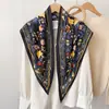 Fajín Triangular de Sarga Moda Primavera, Verano y Otoño Bufanda de Seda Retro Coreana Bufanda Triangular Fina para Mujer Baotou