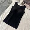 Moda de verano sexy chaleco de tirantes de seda de hielo con almohadilla en el pecho ropa interior para mujer amigable con la piel camiseta sin mangas para llevar debajo o encima que combina con todo