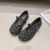Zapatos Mary Jane de Lunares Estilo Coreano Otoño 2026 para Mujer, Zapatos Planos Versátiles y Elegantes con Corte Bajo y una Sola Correa