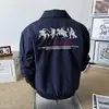 2025 Amazon transfronterizo TEMU Xiyin popular moderna elegante chaqueta para hombre estilo hip-hop chaqueta bordada de caballo de guerra