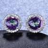 Aretes de botón para mujer con circonita, entrega de una pieza, moda coreana, aretes lindos, joyería europea y americana Pinduoduo