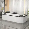 Escritorio de Recepción Clásico, Mostrador de Bar Elegante y Lujoso, Mostrador para Farmacia, Tienda de Maternidad y Bebés, Gabinete de Esquina Lacado, Mesa de Almacenamiento de Moda para Empresa