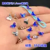 Prata de lei s925 Azul Queimado Cola Cabeça de Botão Borboleta Corda de Mão Trançada Pulseira Colar Acessórios DIY Feitos à Mão