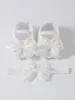 Zapatos Nuevos para Bebé 0-1 Año Suela Suave Zapatos para Niños Pequeños 3-5-8-9 Niñas Encaje Zapatos de Princesa Diadema Zapatos para Bebé Recién Nacido