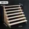 Estante de Exhibición de Madera Maciza Pura Estante de Almacenamiento de Escritorio Moderno Hecho a Mano Especial Caja Sorpresa Muñeca Planta Verde Suculenta Estante Escalera