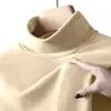 Camiseta térmica masculina de outono e inverno, camiseta de manga comprida, top de outono com gola alta, roupas masculinas de marca moderna, vestuário masculino de alta qualidade