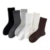 Meias femininas brancas, meias de algodão puro para outono e inverno, perfeitas com sandálias Birkenstock, meias pós-parto sem costura, meias de pelo longo, indústria de meias de Zhuji