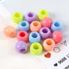 Contas Plásticas Coloridas de Furo Grande para DIY Artesanal Contas Cilíndricas Material para Miçangas Pulseira Colar Acessórios de Joias Contas Soltas Venda por Atacado