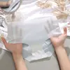 Calcinha feminina de seda gelada fina respirável justa sem costura, cor sólida simples, peça única, máscara de underwear para meninas