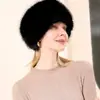 Sombrero de Invierno y Otoño Transfronterizo de Piel Sintética de Zorro Gruesa con Protección para Orejas Anillo Diadema Cinta para el Cabello Sombrero de Copa Vacío Comercio Exterior