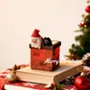 Estatueta de Gato de Natal Decoração DIY Presente Papai Noel Rena Trenó Um Artesanato de Resina Estatueta de Boneco de Neve
