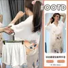 Popular de alta qualidade luxo leve estiloso seda gelada vestido camisa pijama feminino verão novo luxuoso roupão de dormir roupa de casa conjunto fino