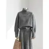 Suéter Minimalista Europeo con Cuello Alto para Mujer, Ropa Interior Cálida Engrosada para Otoño e Invierno, Camiseta Básica de Punto Versátil Estilo Coreano