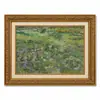 Moldura Dourada Retrô Campo de Pessegueiros em Flor de Van Gogh Céu Estrelado Estilo Pintura a Óleo Sala de Estar Entrada Pintura de Parede Emoldurada Pintura Decorativa Personalizado