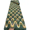 Tecido de Renda Solúvel em Água com Padrão Olho de Pavão em Largura Total, Tecido para Vestido de Moda Africana, Atacado em Rolo Inteiro