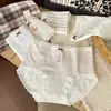 Calcinhas de algodão puro com renda, estilo 5211ins, macias e confortáveis para meninas, macias e confortáveis, sem apertar, triângulo de algodão puro antibacteriano na virilha