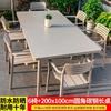 Mesa y Silla Casual para Exterior Aleación de Aluminio Impermeable Resistente al Sol Mesa de Comedor Patio Terraza Exterior Silla y Mesa Sencillas para Exterior