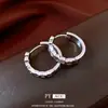 Pendientes de Aro Redondos de Circonita Estilo Minimalista Europeo y Americano, Pendientes Simples Modernos Versátiles, Pendientes de Diseño de Moda para el Trabajo, Nicho