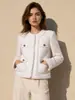 He Ying26 Otoño/Invierno Puyuan Cárdigan Corto Estilo Chanel Ajustado de Nicho Abrigo de Lana Tweed