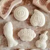 Panes al vapor decorativos de Año Nuevo, moldes de madera, pasteles de luna, pasteles fritos, pasteles festivos, comida de masa, moldes de frutas Qingming