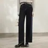 Nuevos jeans Sudu color blanco roto de elasticidad en cuatro direcciones con bordado en los bolsillos, corte holgado, pantalones de pierna ancha adelgazantes, venta al por mayor