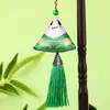Bolsita del Festival del Bote del Dragón, Bolsita Triangular de Borla para Zongzi Estilo Chino Tradicional Bordada a Mano, Bolsita de Artemisa para Bendiciones, Bolsa Portátil