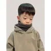 Bufanda de forro polar con cuello alto de doble capa de temperatura constante para niños, también apta para adultos, estilo de dos piezas falsas, otoño e invierno