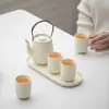 Conjunto de Chá Montanha e Mar, Xícara de Chá Kung Fu de Aparência Sofisticada, Bule de Cerâmica, Conjunto para Fazer Chá em Casa, Lembrança de Negócios