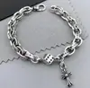 Pulseira Cruzada Americana Quan Zhilong para Homens e Mulheres Tendência Corvo Moda Casais Retrô Alta Qualidade Nicho Pulseira