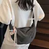 Bolsa Feminina Tendência 2026 Primavera Nova Bolsa de Lona Leve para o Trabalho Bolsa de Ombro Único Transversal Fashionable Bolsa Casual Dumpling