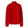 Suéter grueso de lana pura con solapa alta para niños, suéter holgado de punto para niños y niñas, camisa básica de moda para niños medianos y grandes