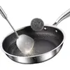 Sartén de Acero Inoxidable tipo Panal, Sartén Plana Antiadherente para Huevos Fritos, Panqueques y Salteados, Compatible con Estufas de Inducción, Estufas de Gas y Uso en Exteriores, Estilo Moderno