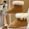 Botas de neve Fur One femininas 2024 Novo inverno forrado de lã espessado antiderrapante quente canto fivela neve algodão sapatos