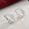 Brincos de Zircônia Deslumbrantes Exquisitos Estilo Coreano Diamante Completo Luz de Luxo High-End Temperamento Formato C Brincos da Moda Celebridade da Internet