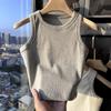 Camisola Moldeadora con Hilo para Mujer Ropa Exterior Verano Nuevo Ajustado Corto sin Mangas Camiseta Interior Base Top