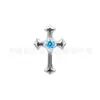 Pendientes Pequeños de Cruz de Aleación de Titanio F136 con Circonita Titanio G23 Joyería de Accesorios para Perforación de Cartílago Auricular Transfronteriza Europea y Americana