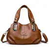 Bolso bandolera multibolsillo de gran capacidad más vendido transfronterizo, bolso de hombro de cuero suave retro, bolso tote de moda para el trabajo, venta al por mayor de fábrica