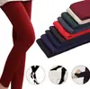 Leggings transfronterizos con forro polar y diseño con pie, pantalones finos de nueve puntos con forro polar, leggings exteriores con forro polar de otoño e invierno para mujer