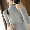 Suéter de cuello alto para mujer, nueva colección otoño/invierno 2026, capa base de manga larga ajustada, camiseta base de punto de lana sintética