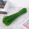 En stock suministro rosa artificial varilla verde alambre de hierro bolsa de plástico flor varilla tallo de rosa varilla de hierro soporte de flores material