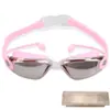 Gafas de Natación Galvanizadas Tapones para los Oídos de una Pieza para Exteriores Miopía Gafas de Natación para Adultos Impermeables y Antivaho Venta Directa de Fábrica