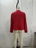 Chaqueta blazer PB&ZA de moda europea y americana para mujer, elegante, con botones decorados, de manga larga, corte ajustado, color liso, en beige y rojo