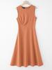 Vestido verde sem mangas de comprimento médio para mulheres, elegante e moderno, slim fit, roupa interna e externa para o verão, moda para deslocamento diário